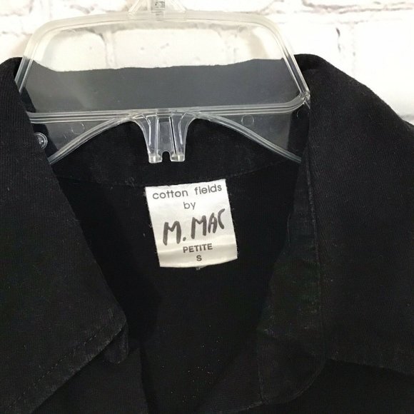 M Mac Fish Print Sleeveless Black Button Up Dress - Picture 3 of 4